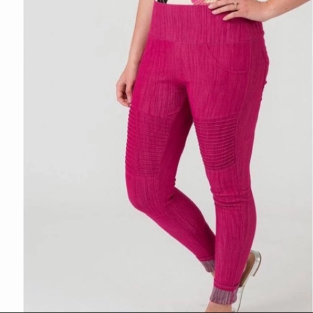 Raspberry Moto jeggings